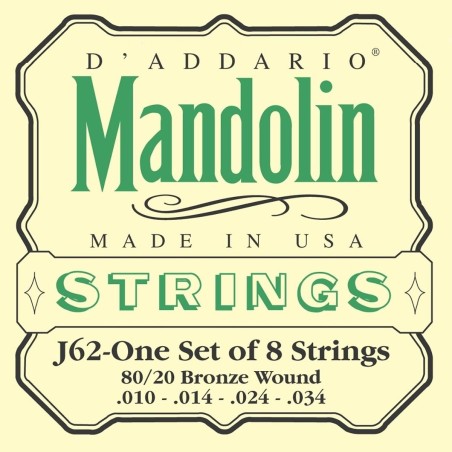 D'Addario EJ62 Mandolin Light 10-34