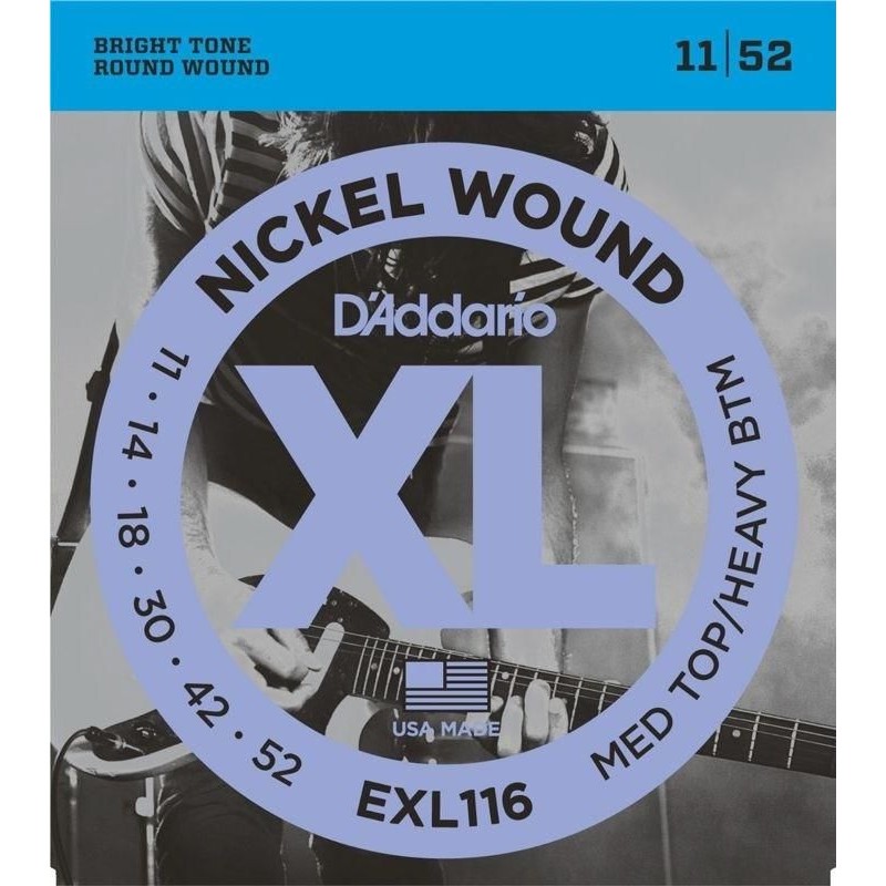 D'Addario EXL116 Med Top/Heavy BTM 11-52
