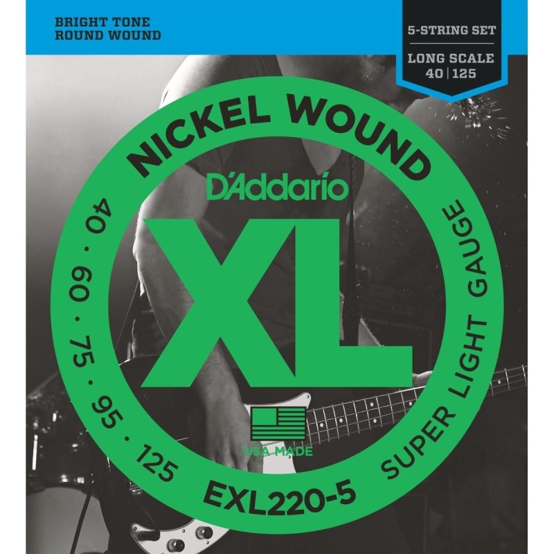 D'Addario EXL220-5 Super Light 40-125