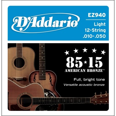 D'Addario EZ940 12 String Light 10-50
