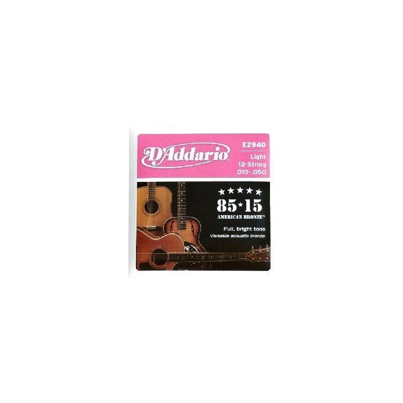 D'Addario EZ940 12 String Light 10-50