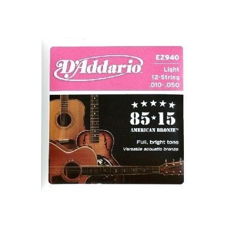 D'Addario EZ940 12 String Light 10-50