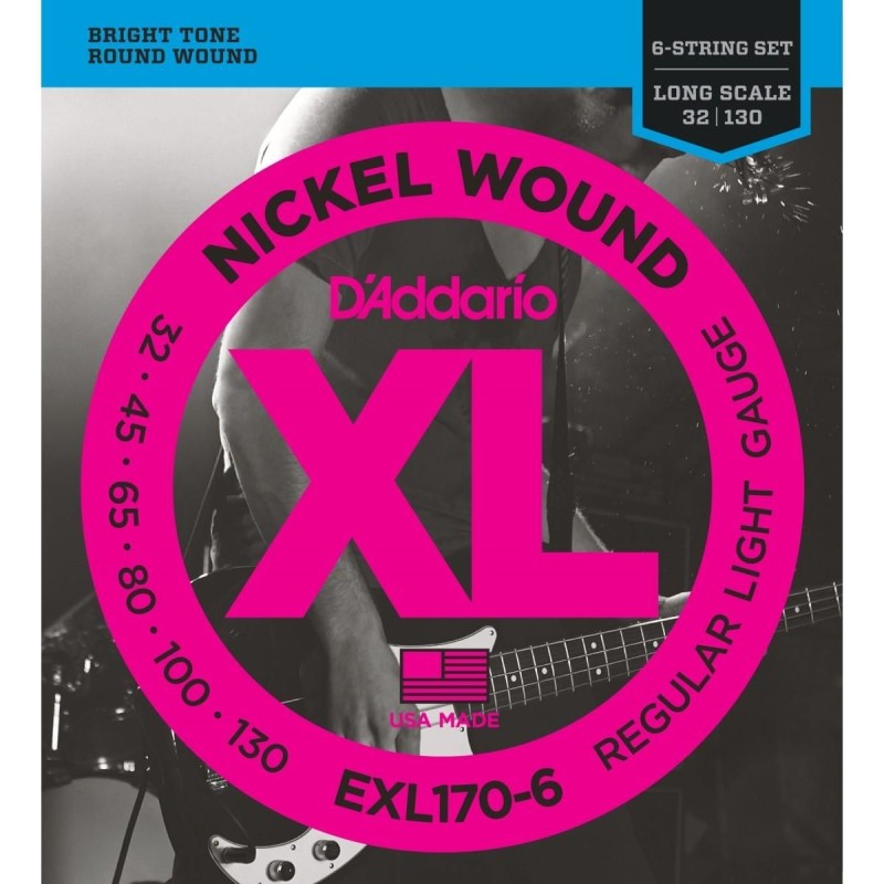 D'Addario EXL170-6 Regular Light 32-130