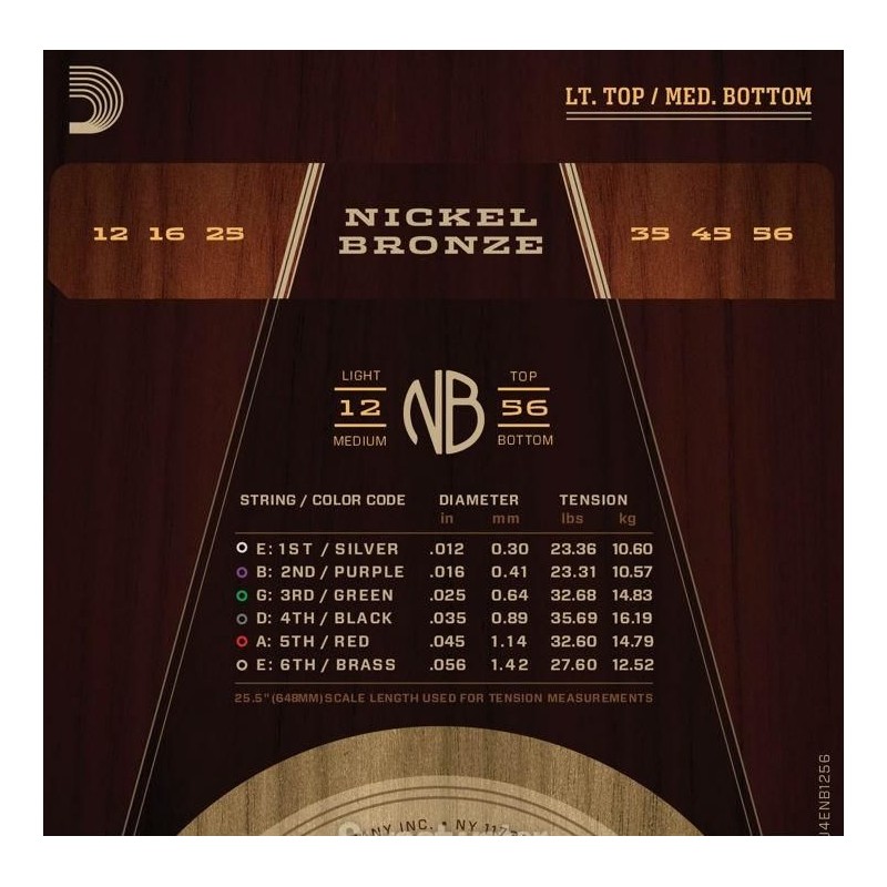 D'Addario NB1256 Light Top/Med BTM 12-56