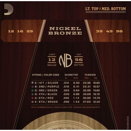 D'Addario NB1256 Light Top/Med BTM 12-56