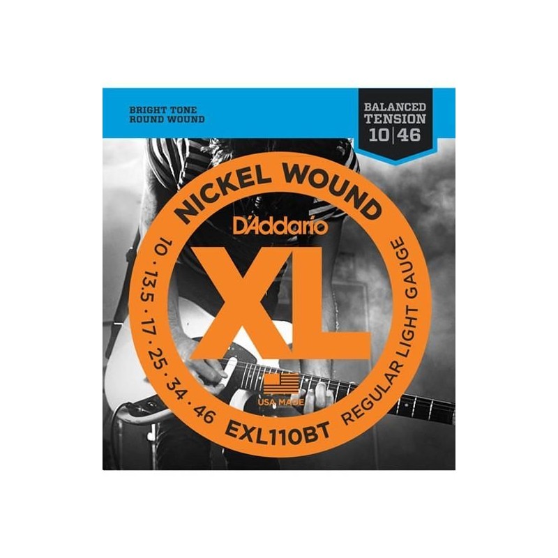 D'Addario EXL 110 Regular Light 10-46 - corde per chitarra elettrica - Bundle Con 10 Set Di Mute di corde Corde