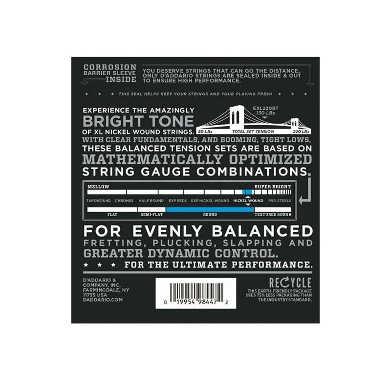 D'Addario EXL220BT Super Light 40-95