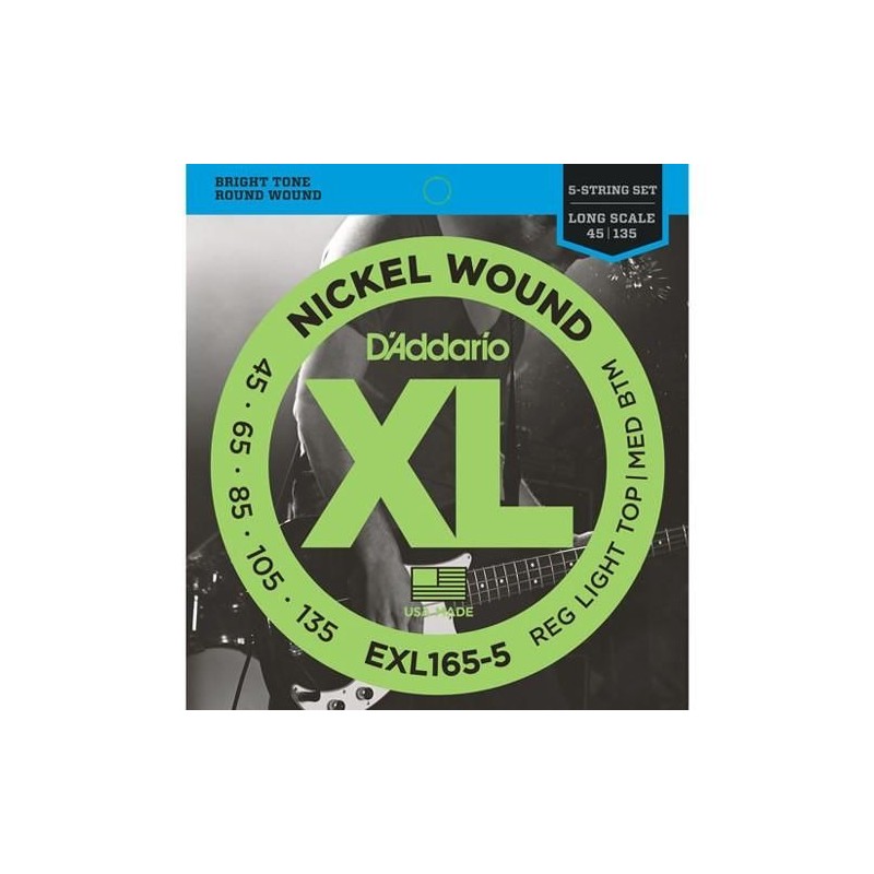 D'Addario EXL165-5 Long 45-135