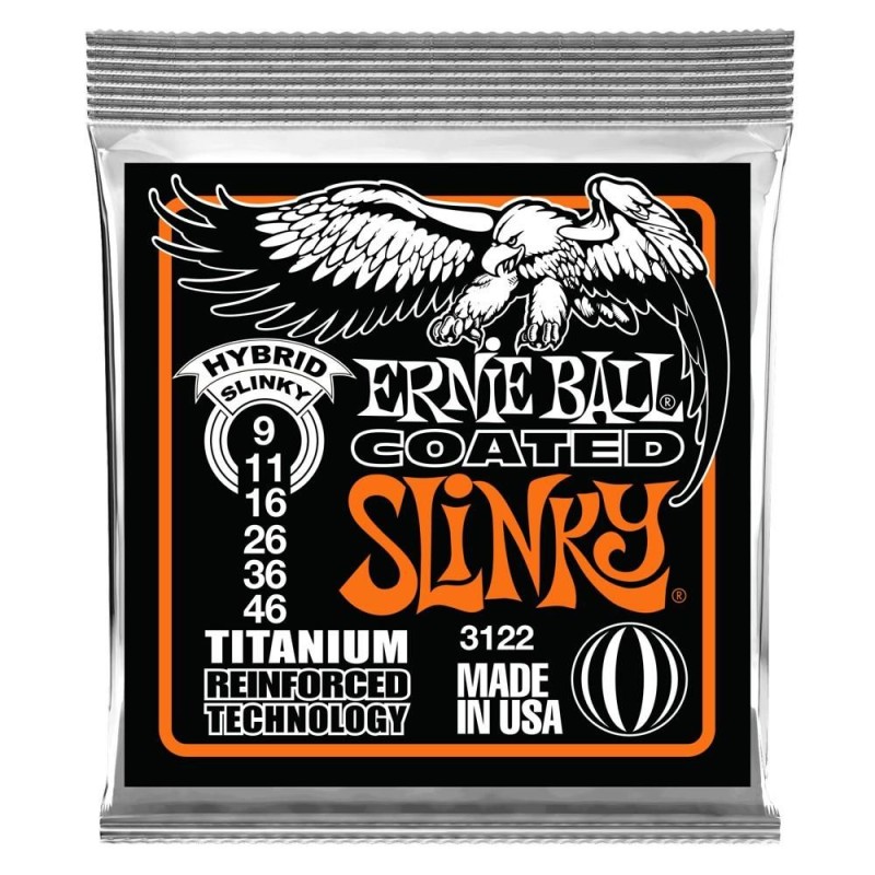 Ernie Ball 3122 Coated Titanium Hybrid Slinky 09-46