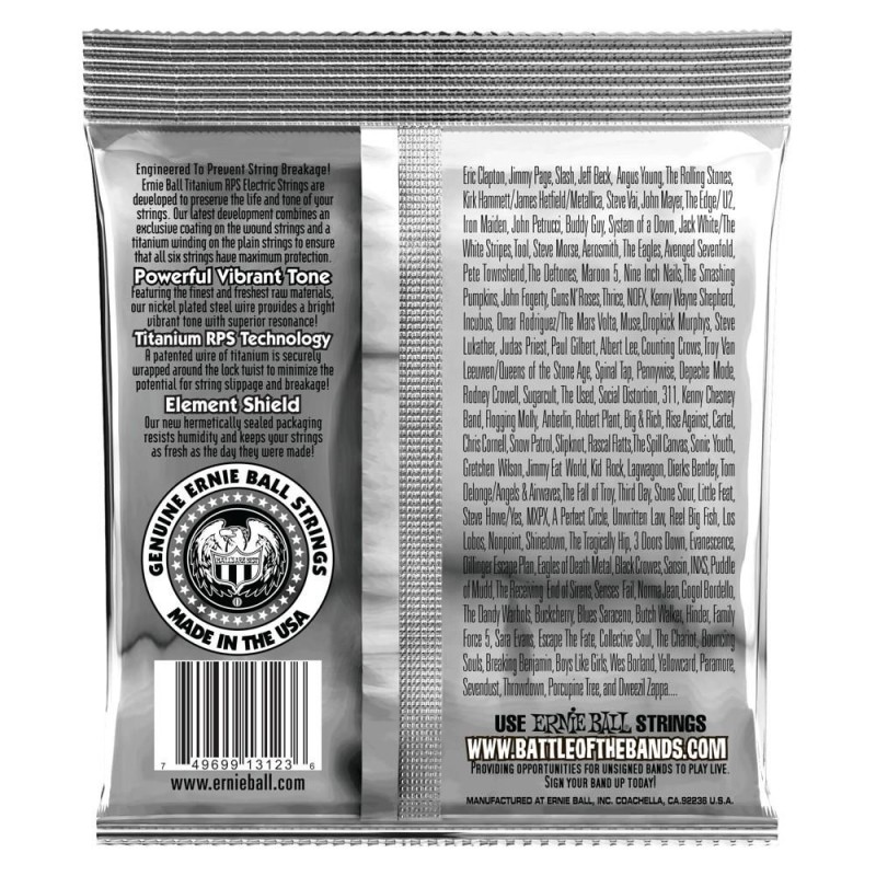 Ernie Ball 3123 Coated Titanium Super Slinky 09-42