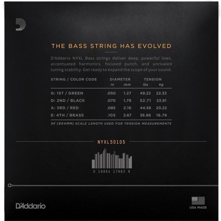 D'Addario NYXL50105 Medium 50-105