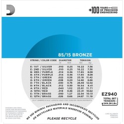 D'Addario EZ940 12 String Light 10-50
