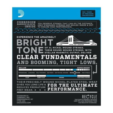 D'Addario ESXL170 Double Ball Light 45-100