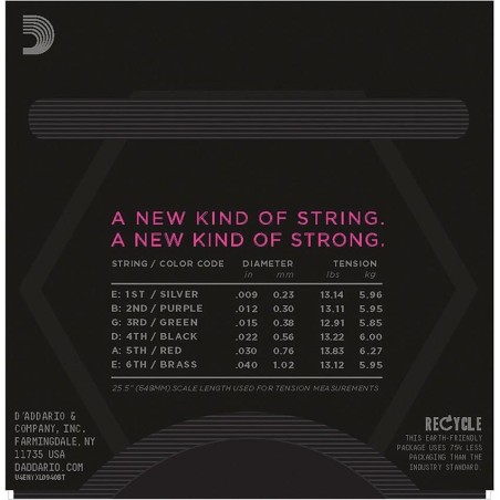 D'Addario NYXL0940BT Nickel Wound Super Light 09-40