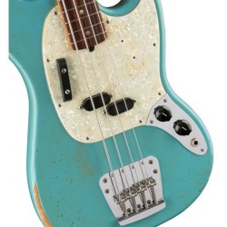Fender JMJ Road Worn Mustang Bass Faded Daphne Blue Con Gig Bag Deluxe