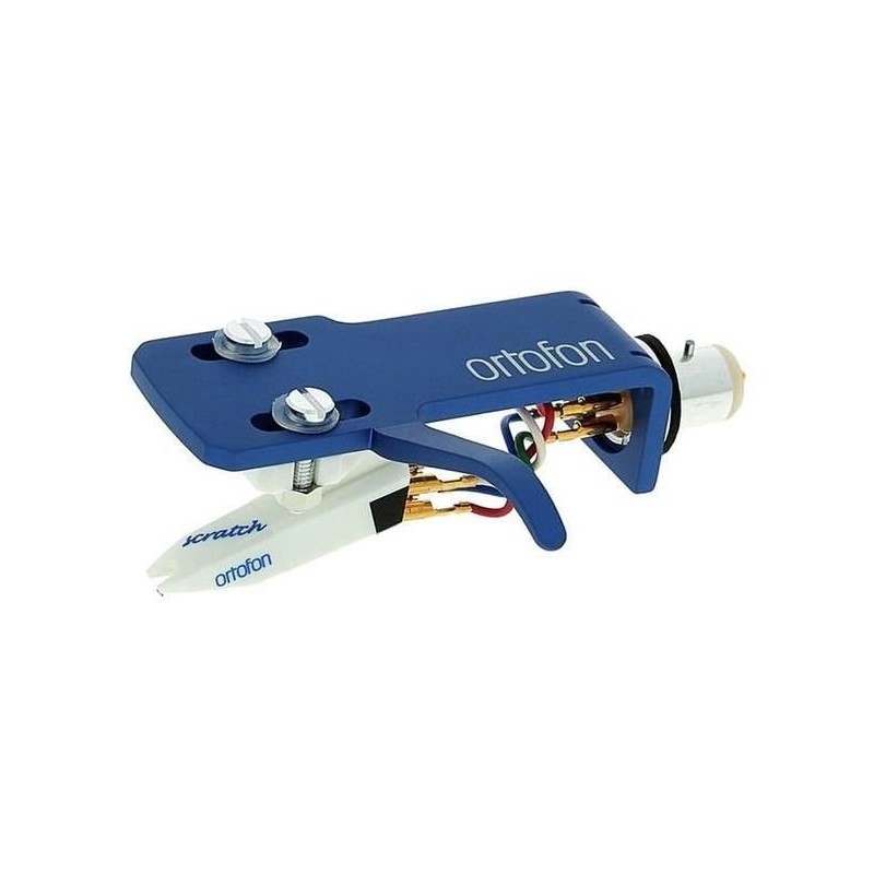 Ortofon OM Scratch White On Blue Headshell