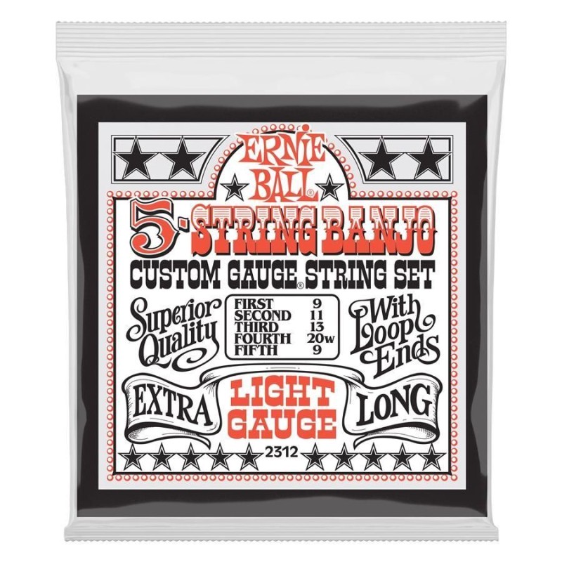 Ernie Ball 2312 9-9 5-Strings Stainless Steel Light Banjo