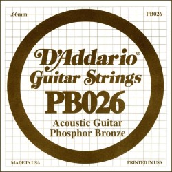 D'Addario PB026 .026 Phosphor Bronze Wound