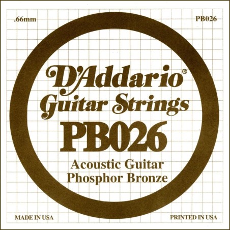 D'Addario PB026 .026 Phosphor Bronze Wound