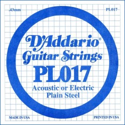 D'Addario PL017 .017 Plain Steel