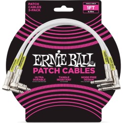 Ernie Ball 6055 1' Angle/Angle Patch Cable 3-Pack White