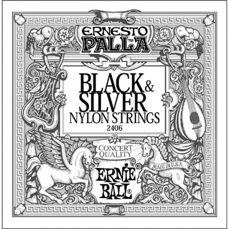 Ernie Ball 2406 Nylon Black & Silver