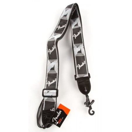 Fender 2” Monogrammed Straps Black/Light Grey/Dark Grey
