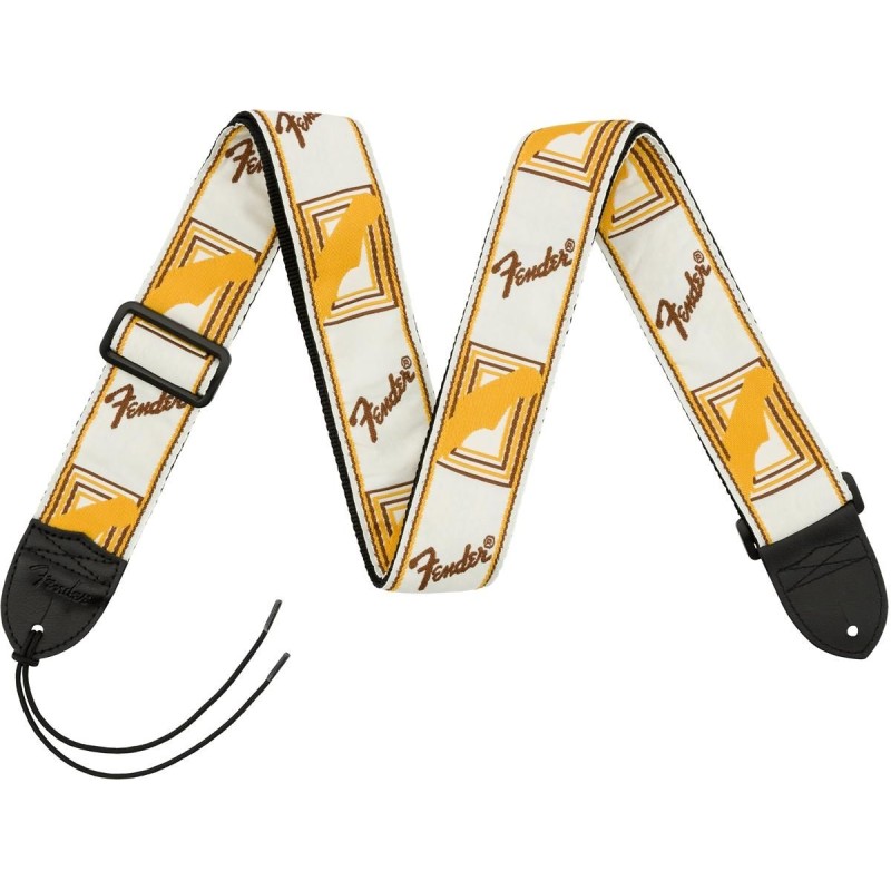 Fender 2” Monogrammed Straps White/Brown/Yellow