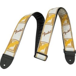 Fender 2” Monogrammed Straps White/Brown/Yellow