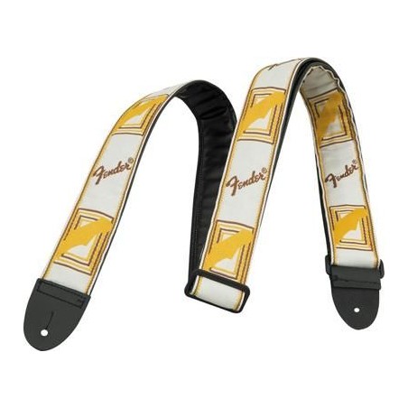 Fender 2” Monogrammed Straps White/Brown/Yellow