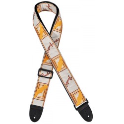 Fender 2” Monogrammed Straps White/Brown/Yellow