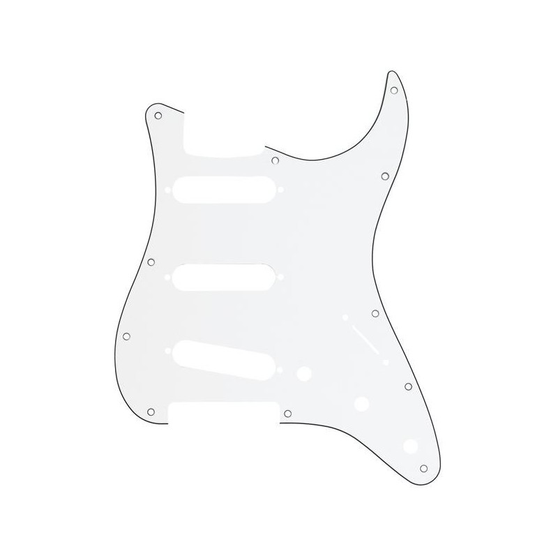 Fender Pickguard Stratocaster S/S/S 11-Hole Mount W/B/W 3-Ply