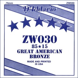 D'Addario ZW030 .030 85/15 Bronze Wound