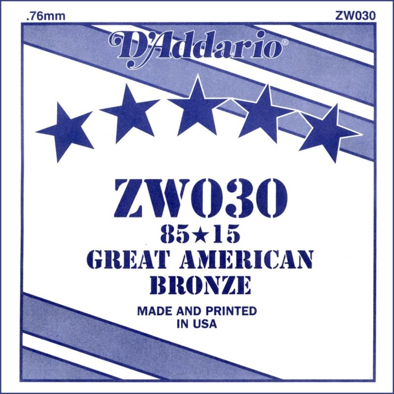 D'Addario ZW030 .030 85/15 Bronze Wound