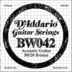 D'Addario BW042 .042 80/20 Bronze Wound