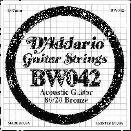 D'Addario BW042 .042 80/20 Bronze Wound