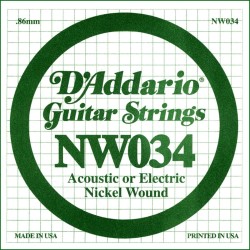 D'Addario NW034 .034 XL Nickel Wound