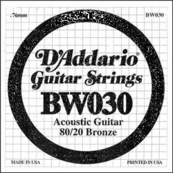 D'Addario BW030 .030 80/20 Bronze Wound