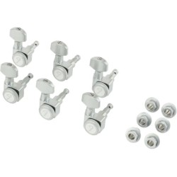 Fender Locking Stratocaster/Telecaster Staggered Tuning Machines Brushed Chrome (6)