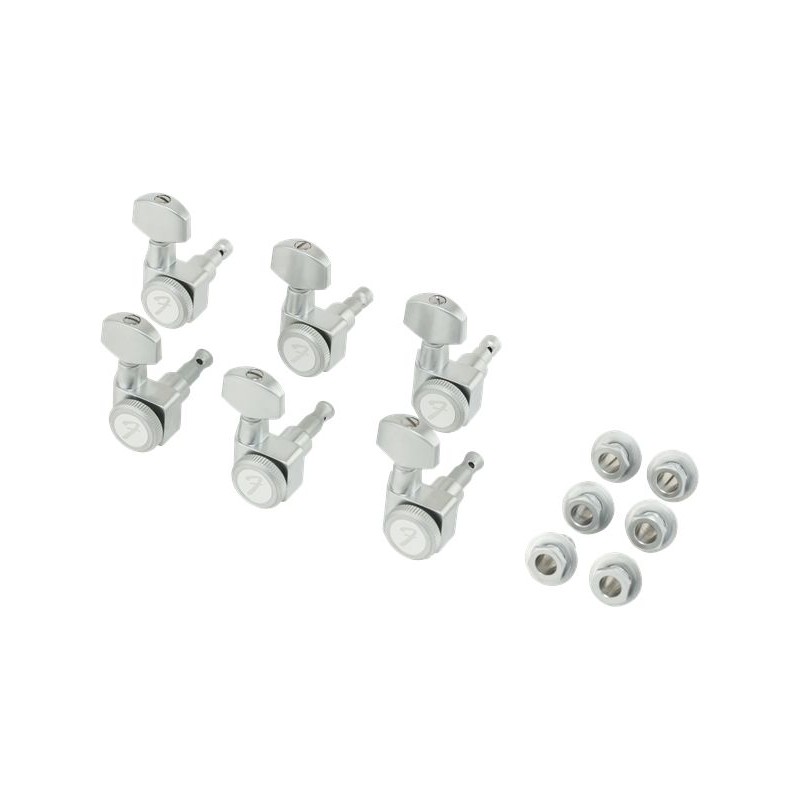 Fender Locking Stratocaster/Telecaster Staggered Tuning Machines Brushed Chrome (6)