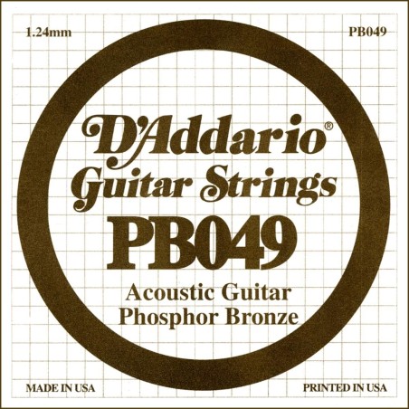 D'Addario PB049 .049 Phosphor Bronze Wound
