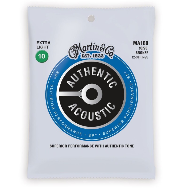 Martin MA180 Bronze 12-Strings Authentic Acoustic SP Extra Light