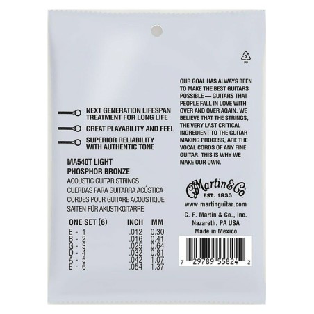 Martin MA540TPK3 Authentic Acoustic Lifespan 2.0 Treated Light 3 Pack