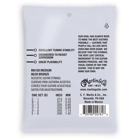 Martin MA150PK3 Bronze Authentic Acoustic SP Medium 3 Pack