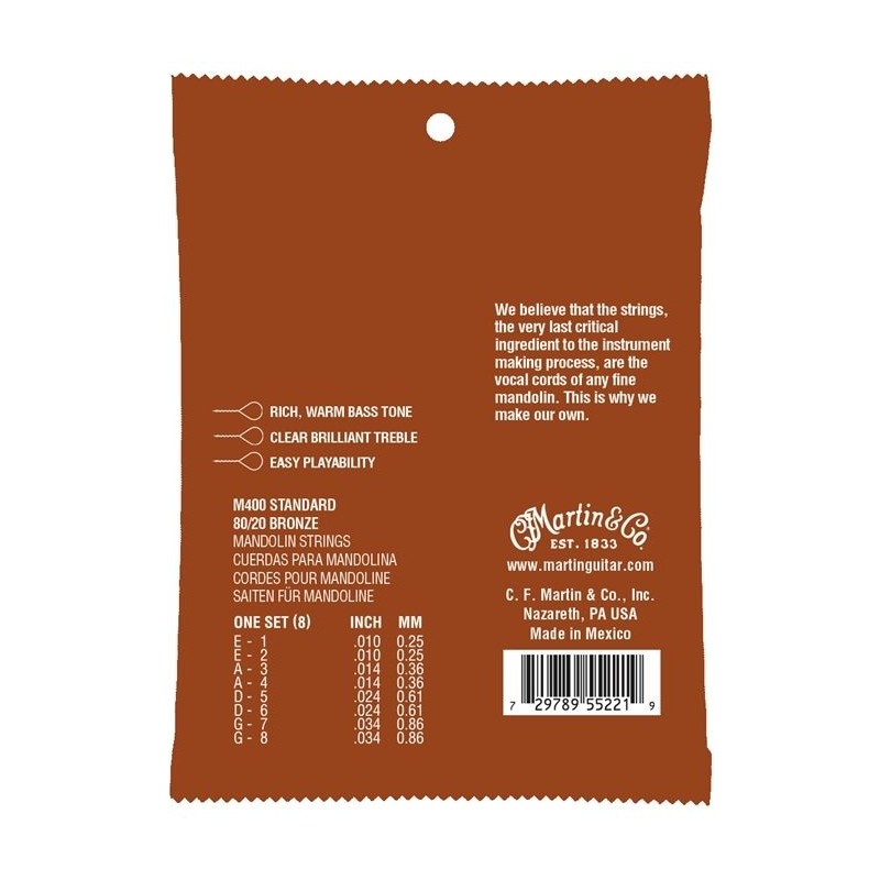 Martin M400 Mandolin Strings Standard