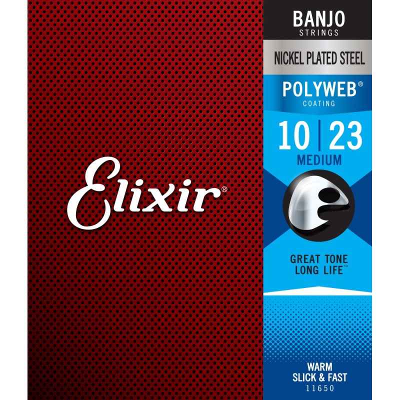 Elixir 11650 10-23 Banjo Medium POLYWEB