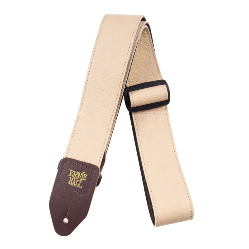 Ernie Ball 4136 2.5" Adjustable Italian Leather Strap with Fur Padding Tan