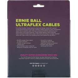 Ernie Ball 6045 30' Coiled Straight/Angle Instrument Cable White