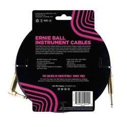 Ernie Ball 6086 18' Braided Straight/Angle Instrument Cable Black