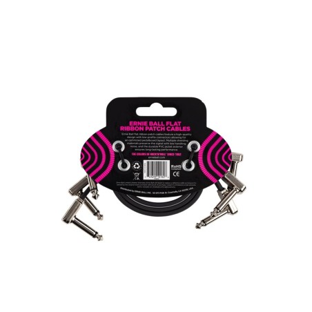 Ernie Ball 6222 12" Flat Ribbon Patch Cable 3-Pack